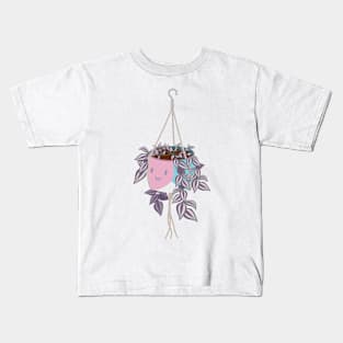 tradscantia plant in trans pride femme pot Kids T-Shirt